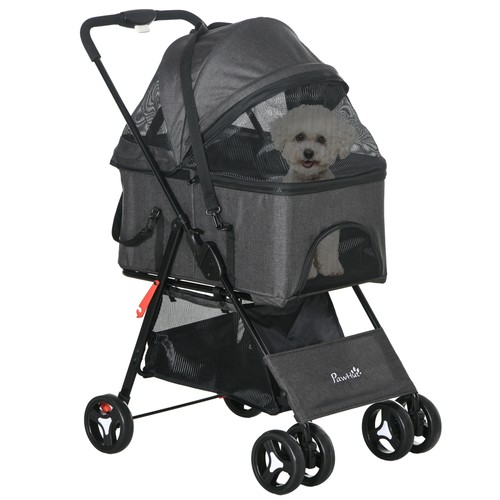 Pawhut passeggino per cani - passeggino, 3